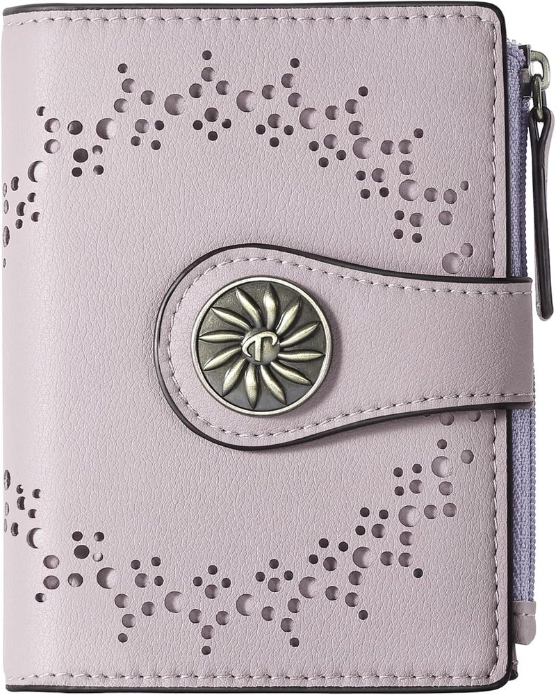 Tipmile Small Wallet for Women Bifold RFID Blocking Card Holder Leather Wallets with Zipper Coin Pocket - Image 1